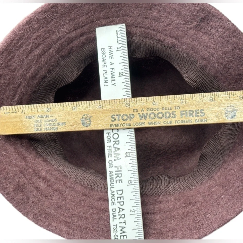 Kolob Furry MOHAIR Fedora Bucket Hat Winter Classic Deep Burgundy Classic Winter